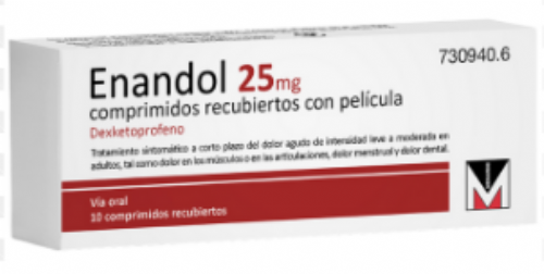 ENANDOL 25 mg COMPRIMIDOS RECUBIERTOS CON PELICULA, 10 comprimidos