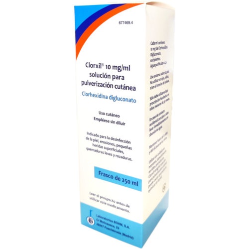 CLORXIL 10 mg/ml SOLUCION PARA PULVERIZACION CUTANEA, 1 frasco de 100 ml