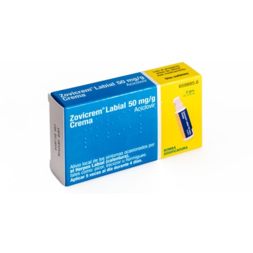 ZOVICREM LABIAL 50 mg/g CREMA, 1 tubo de 2 g