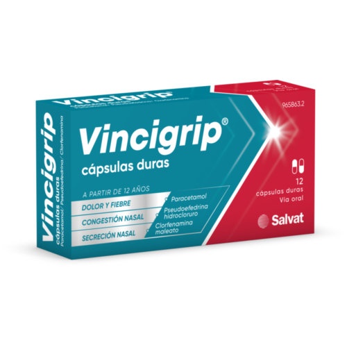 VINCIGRIP CAPSULAS DURAS , 12 cápsulas