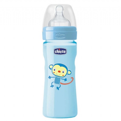 BIBERON PP T SILICONA - CHICCO FISIOLOGICO FLUJO MEDIO (2M+ 250 ML AZUL)