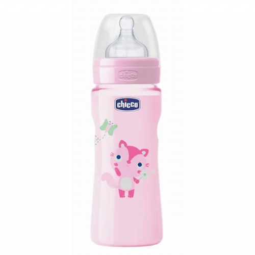 BIBERON PP T SILICONA - CHICCO FISIOLOGICO FLUJO RAPIDO (4M+ 330 ML ROSA)