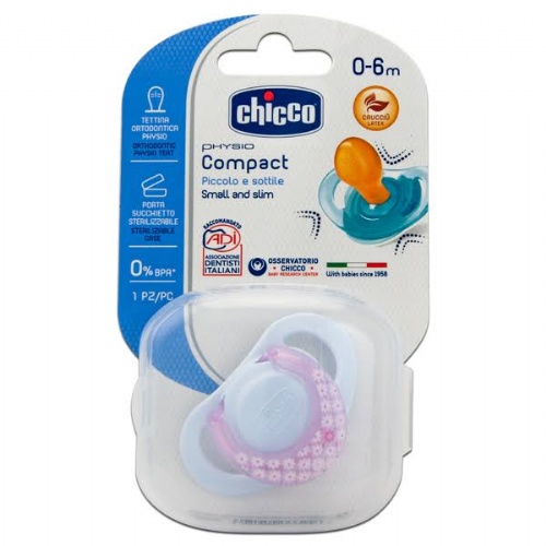 CHUPETE CAUCHO - CHICCO PHYSIO COMPACT ANATOMICO (0-6M ROSA)
