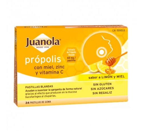 JUANOLA PROPOLIS PASTILLAS LIMON MIEL (24 PASTILLAS)