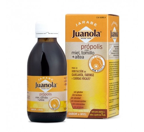 JUANOLA PROPOLIS JARABE CON MIEL TOMILLO Y ALTEA (150 ML SABOR MIEL)