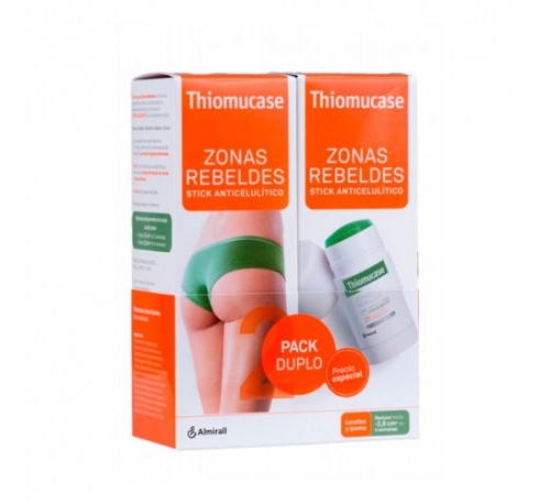 Thiomucase zonas rebeldes anticelulitico mujer (2 stick 75 ml kit)