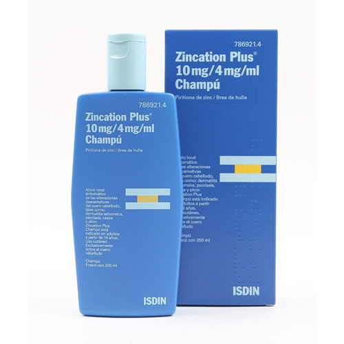 ZINCATION PLUS 10 mg/4 mg/ml CHAMPU , 1 frasco de 200 ml