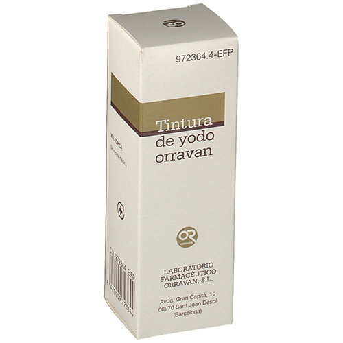 TINTURA DE YODO ORRAVAN 20 MG/ML SOLUCIÓN CUTÁNEA, 1 frasco de 40 ml