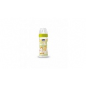 BIBERON PLASTICO PP T SILICONA - CHICCO FISIOLOGICO 0% BISFENOL BOCA ANCHA FLUJO REGULABLE (250 ML U
