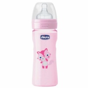 BIBERON PP T SILICONA - CHICCO FISIOLOGICO FLUJO MEDIO (2M+ 250 ML ROSA)