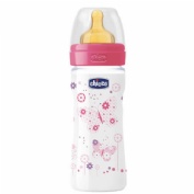 BIBERON PP T CAUCHO - CHICCO FLUJO MEDIO (2M+ 250 ML AZUL)