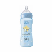 BIBERON PP T SILICONA - MR WONDERFUL CHICCO FISIOLOGICO FLUJO NORMAL (4M+ 330 ML AZUL)