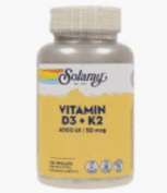 Solaray big vitamin d3 & k2 (mk7) 120 ca