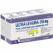 ULTRA-LEVURA 250 MG POLVO Y DISOLVENTE PARA SUSPENSION ORAL, 10 frascos