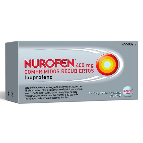 NUROFEN 400 mg COMPRIMIDOS RECUBIERTOS , 12 comprimidos
