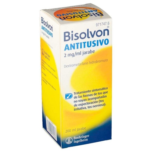 BISOLVON ANTITUSIVO 2 mg/ ml JARABE, 1 frasco de 200 ml