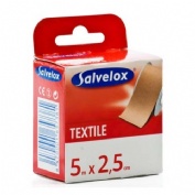Esparadrapo - salvelox textil (1 unidad 5 m x 2,5 cm color carne)